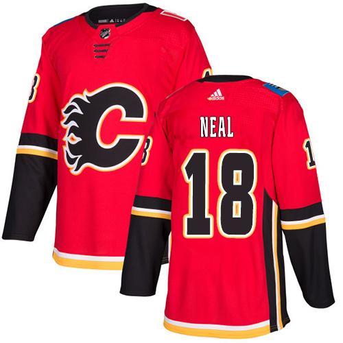 Men Adidas Calgary Flames #18 James Neal Red Home Authentic Stitched NHL Jersey